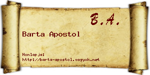 Barta Apostol névjegykártya