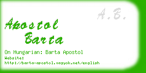 apostol barta business card